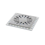 Aquaberg regard de rénovation en plastique avec grille en inox 146x146mm hauteur d'encastrement 7mm inox brillant 2300074