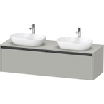 Duravit ketho meuble sous 2 lavabos avec plaque console et 2 tiroirs pour double lavabo 160x55x45.9cm avec poignées anthracite béton gris mat SW772674