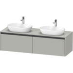 Duravit Ketho.2 Wastafelonderbouwkast - inclusief consoleplaat - met 2 laden - voor dubbele waskommen - 160x55x45.9cm - met handgrepen antraciet - betongrijs mat SW772674