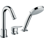Hansgrohe Logis Afdekset - 3 gats badrandcombinatie - met handdouche - hoogglans chroom GA42070