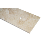 Saniclass Travertine Topblad - 140x46cm - zonder kraangaten - 2 sifon-uitsparingen - gemeleerd natuursteen SW1242433