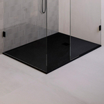 BRAUER Asteroid Douchebak 100x160 incl. antislip en antibacterieel mineraalmarmer mat zwart SW543416