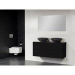 BRAUER New Future Corestone13 Meuble salle de bain avec vasque à poser martelé 120cm avec miroir noir SW47895