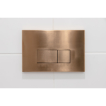 QeramiQ Push Plaque de commande Métal - pour réservoir encastré Geberit UP320 - double chasse - boutons rectangulaires - métal cuivre SW706197