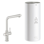 GROHE Red New Robinet d'eau bouillante 3-en-1 avec bec L et chauffe-eau L-size inox SW108065