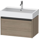 Duravit Ketho.2 Wastafelonderbouwkast - met 1 lade - 78.4x46x44cm - met greep antraciet - eiken terra mat SW773034