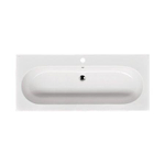 Saniclass Palermo Meuble lavabo - 120x47x3.5cm - trop-plein - 1 lavabo au centre - 2 trous de robinet - céramique - blanc SW24919