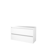 Basic-Line Start 46 ensemble de meubles de salle de bain 120x46cm sans poignée 2 tiroirs plan vasque mdf laqué blanc glacier SW639023