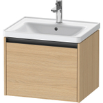 Duravit ketho meuble 2 vasques avec 1 tiroir 58.4x45.5x44cm avec poignée anthracite chêne naturel mat SW772775