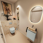 MONDIAZ TURE-DLUX Meuble toilette - 40cm - Greey - EDEN - vasque Frappe - position centrale - sans trou de robinet SW1102761