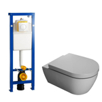 QeramiQ Salina set de toilette avec élément Wisa XS, abattant softclose et plaque de commande Argos blanc SW28184