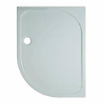 Crosswater Shower Tray receveur de douche - 90x120x4.5cm - quart de rond - polybéton - vidage 90mm - gauche offset - blanc SW31224