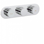 Crosswater Dial Badkraan horizontaal - met omstel en 2 knoppen - inclusief inbouwdeel - hoogglans chroom SW30944