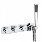Crosswater Dial Badkraan - met 3 knoppen - met handdouche horizontaal - hoogglans chroom SW30930
