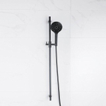 FortiFura Calvi Ensemble de douche avec barre curseur - douchette ronde - flexible en métal - Noir mat SW1159294