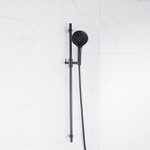 Fortifura Calvi glijstangset - met ronde handdouche - metalen doucheslang - mat zwart SW1159294