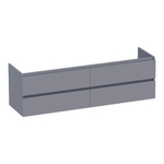 BRAUER Joy wastafelonderkast 160 4 softclose lades - greeploos - 2 sifon uitsparingen - mat grijs SW1201125
