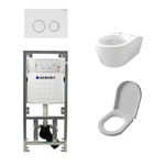 QeramiQ Salina Set encastrable avec WC suspendu abattant softclose et plaque de commande Sigma20 blanc SW32453