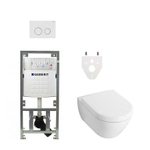 Villeroy & Boch Subway 2.0 DirectFlush Pack WC avec bâti-support Geberit et abattant softclose Saniclass plaque de commande Sigma20 blanc SW791677