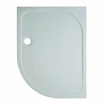 Crosswater Shower Tray douchebak 120x90x4.5cm offset rechts 90mm afvoer kwartrond polybeton wit SW31225