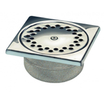 Van Den Berg siphon de sol 15x15cm avec grille en acier inoxydable sortie verticale GA19289