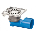 Van Den Berg siphon de sol 10x10cm sortie universelle 40/50mm Inox GA19120