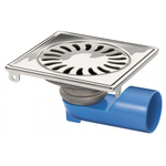 Van Den Berg siphon de sol 15x15cm sortie universelle 40/50mm inox GA19129