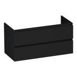 BRAUER Joy meuble sous lavabo - 100x46x50cm - 2 tiroirs à fermeture douce - sans poignée - 1 découpe pour le siphon - noir mat SW1201030