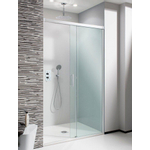 Crosswater Design S Porte coulissante 195x140cm avec vitre de sécurité 8mm claire gauche et droite avec softclose profil argent SW30971