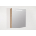 BRAUER Promise Deluxe spiegelkast - 60x70x15cm - met directe verlichting 1 rechtsdraaiende dubbelzijdige spiegeldeur Sunlit SW30765