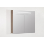 Saniclass 2.0 Spiegelkast - 80x70x15cm - verlichting geintegreerd - 2 links- en rechtsdraaiende spiegeldeuren - MFC - legno viola SW30727