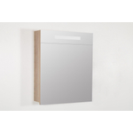 Saniclass 2.0 Spiegelkast - 60x70x15cm - verlichting geintegreerd - 1 linksdraaiende spiegeldeur - MFC - legno calore SW30769
