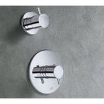 Hotbath Laddy Mitigeur douche encastrable thermostatique avec 1 robinet d'arrêt nickel brossé SW59813