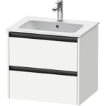 Duravit Ketho.2 Wastafelonderbouwkast - met 2 laden - 61x48x55cm - met grepen antraciet - wit mat SW772344
