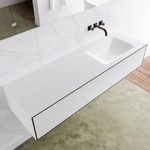 Mondiaz Lagom Meuble avec 2 tiroir 150x30x45cm vasque Cloud droite sans trous de robinet Solid Surface Urban SW409221