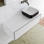 Mondiaz Lagom Meuble salle de bains 100x30.9x45cm Solid Surface Urban 1 tiroir avec lavabo BINX vasque à poser Droite sans trous de robinet SW409274