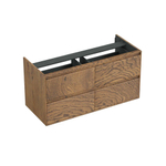 Forzalaqua Reno 2.0 wastafelonderkast 120x51x60cm met 4 softclose greeploze lades Massief Eiken Castle Brown SW492370