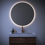 Saniclass Eclipse Spiegel - 100x100x3.5cm - verlichting - geborsteld Aluminium SW916084