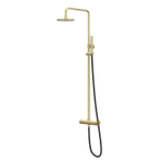 IVY Concord Ensemble de douche pluie - mural - pomme de douche medium 20 cm - douchette stick - Inox 316 - Or mat brossé PVD SW1031883