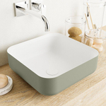 Mondiaz Binx Vasque à poser - 36x36x13cm - carré - à poser - Solid Surface - Armée/Talc SW643498