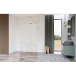 Fortifura Galeria Douche à l'italienne - 100x200cm - verre dépoli - anticalcaire - verre de sécurité 8mm - bras muraux - Blanc mat SW992848