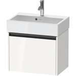Duravit Ketho.2 Wastafelonderbouwkast - met 1 lade - 58.4x39x44cm - met greep antraciet - hoogglans wit SW772931