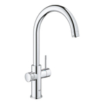 GROHE Blue Home Keukenkraan - 1-gats - C-uitloop - starterkit - Wifi - bleutooth - chilled en sparkling water - chroom SW228367