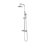 Brauer Brushed Edition Colonne de douche murale - pomme de douche 20cm - 2 boutons - barre curseur - douchette ronde 3 jets - PVD - inox brossé SW374397