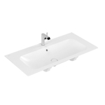 Villeroy & Boch finion meubelwastafel - 1 kraangat - 100x50cm CeramicPlus - met verdekte overloop - Stone White (mat wit) SW209577
