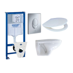 Adema Classic Set de toilette complet avec réservoir à encastrer, abattant et plaque de commande chrome mat SW10167