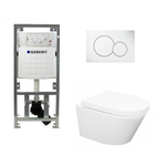 Throne Bathrooms Salina Set de WC sans bride 52cm avec réservoir UP320 et abattant softclose et plaque de commande blanc SW69584