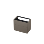 INK Wastafelonderkast - 80x45x65cm - 2 lades - push to open - met rechte opdekfronten - MDF lak - Mat taupe SW352519