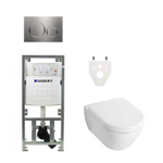 Villeroy Boch Subway 2.0 DirectFlush Toiletset - geberit reservoir - softclose - bedieningsplaat sigma20 - RVS SW73467