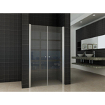 Wiesbaden Lagos Pendeldeur in nis - 80x200cm - 6mm - nano helder glas - chroom SW62371